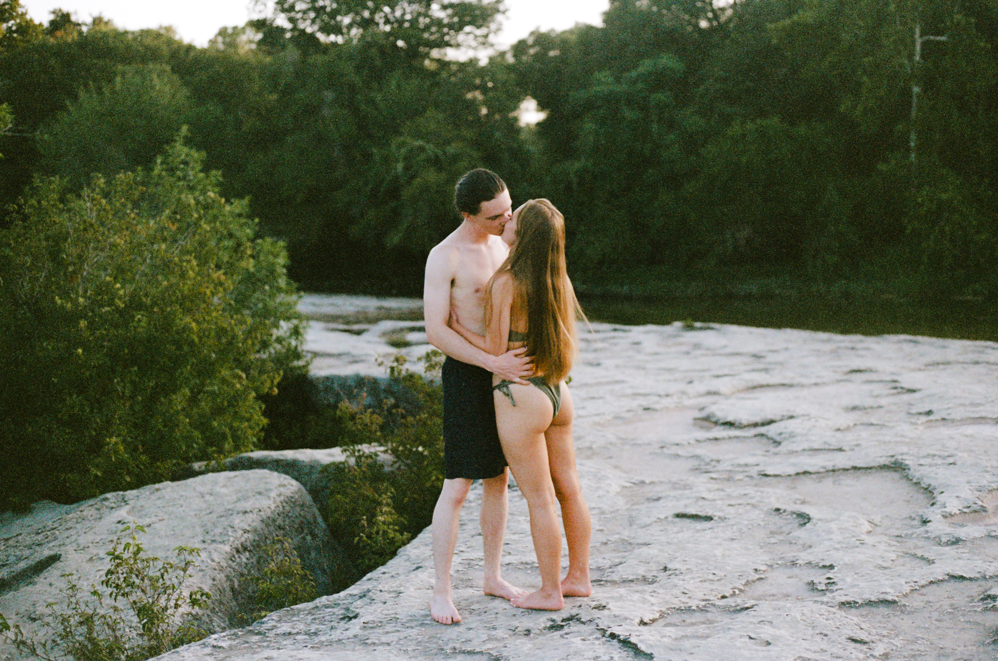 engagement photo captured on film by Austin and Los Angeles documentary photographer