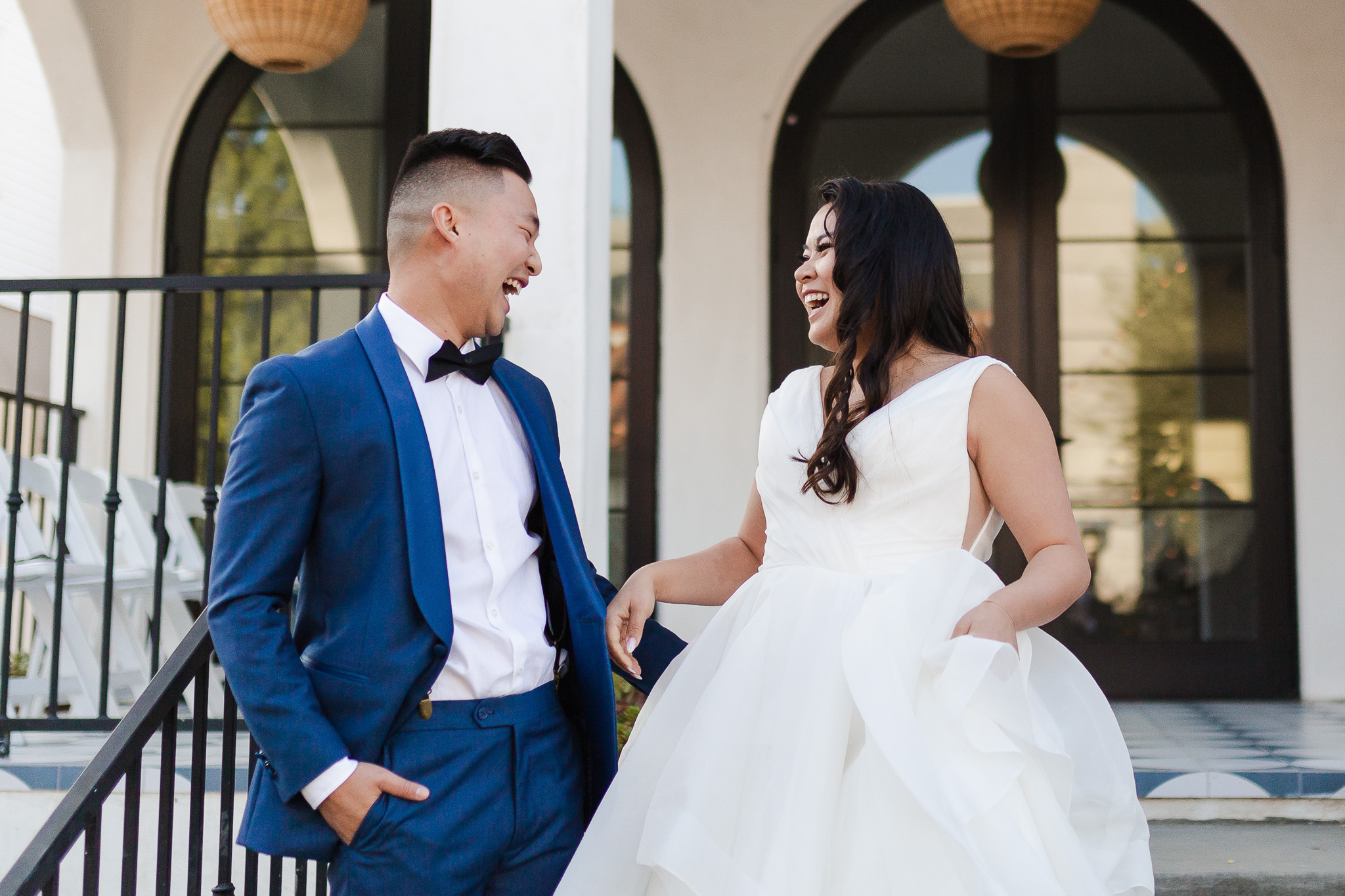 wedding photo of a couple's first look captured by Los Angeles documentary photographer