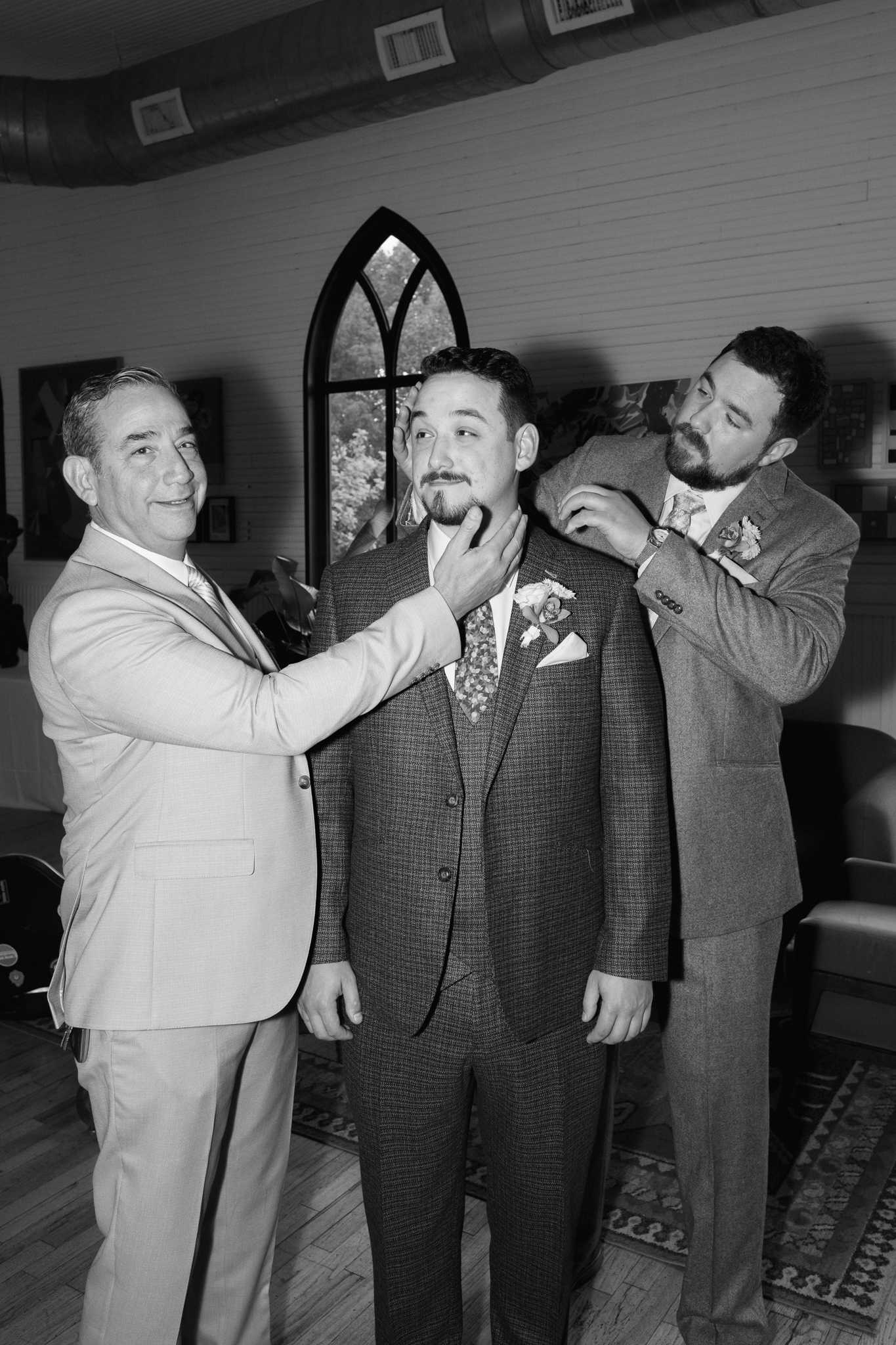 groom getting ready photos captured at The Cathedral ATX by Austin and Los Angeles film wedding photographer