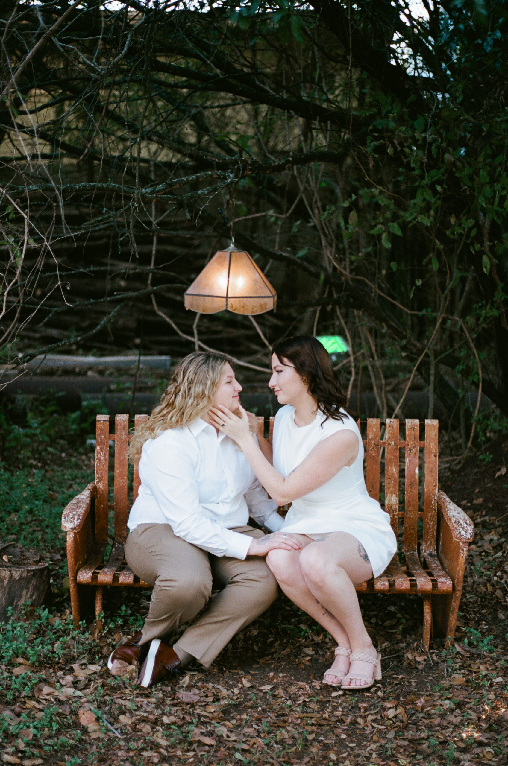 lgbtq engagement session at Sekrit Theater in Austin, TX