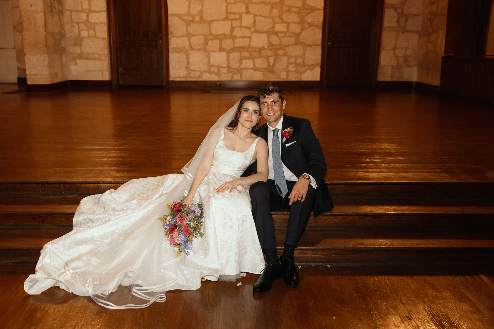 Bride and groom at their San Antonio wedding captured by Austin film wedding photographer