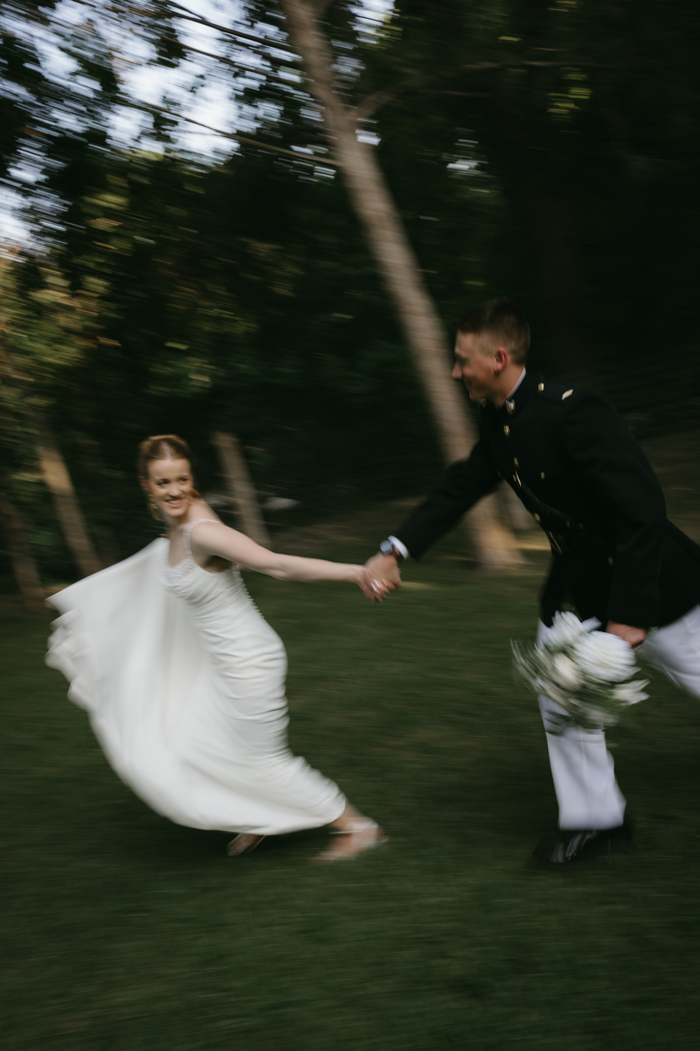 intentionally blurry image of a bride and groom as Casa Blanca in Round Rock, TX captured by Los Angeles film wedding photographer