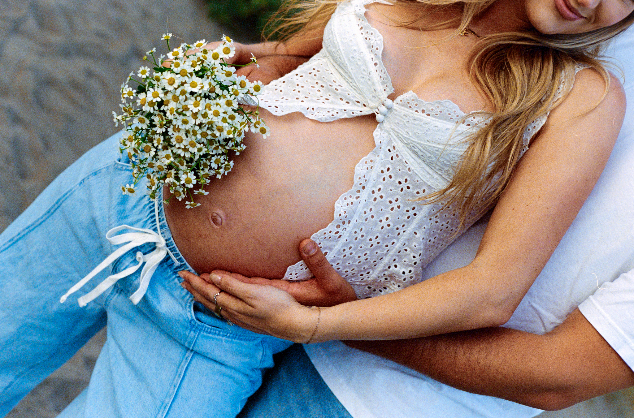 Film photograph of a maternity session in Malibu Creek State Park captured by Los Angeles photographer.